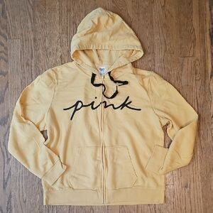 PINK Victoria's Secret Yellow and Black Hoodie Size XL